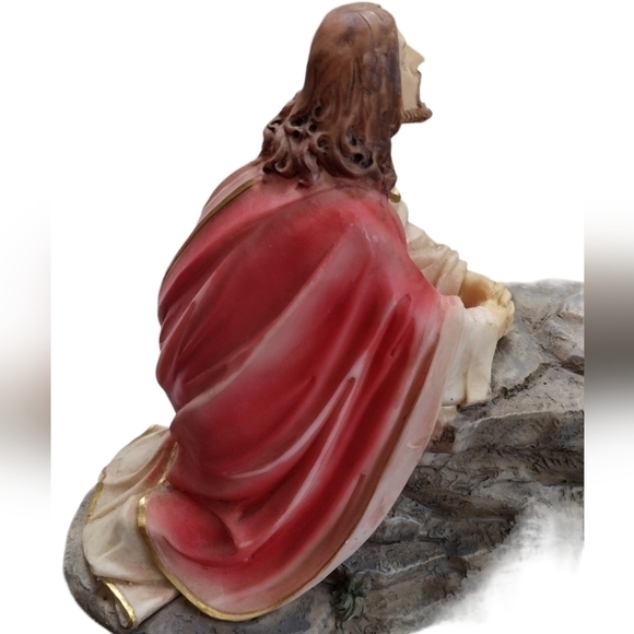 Jesus kneeling and praying in the garden figurine Statue with gold trim‎ - Picture 5 of 11